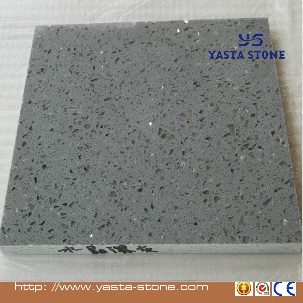 Sparkling Starlight Quartz Floor Grey Quartz Mirror Fleck Tiles