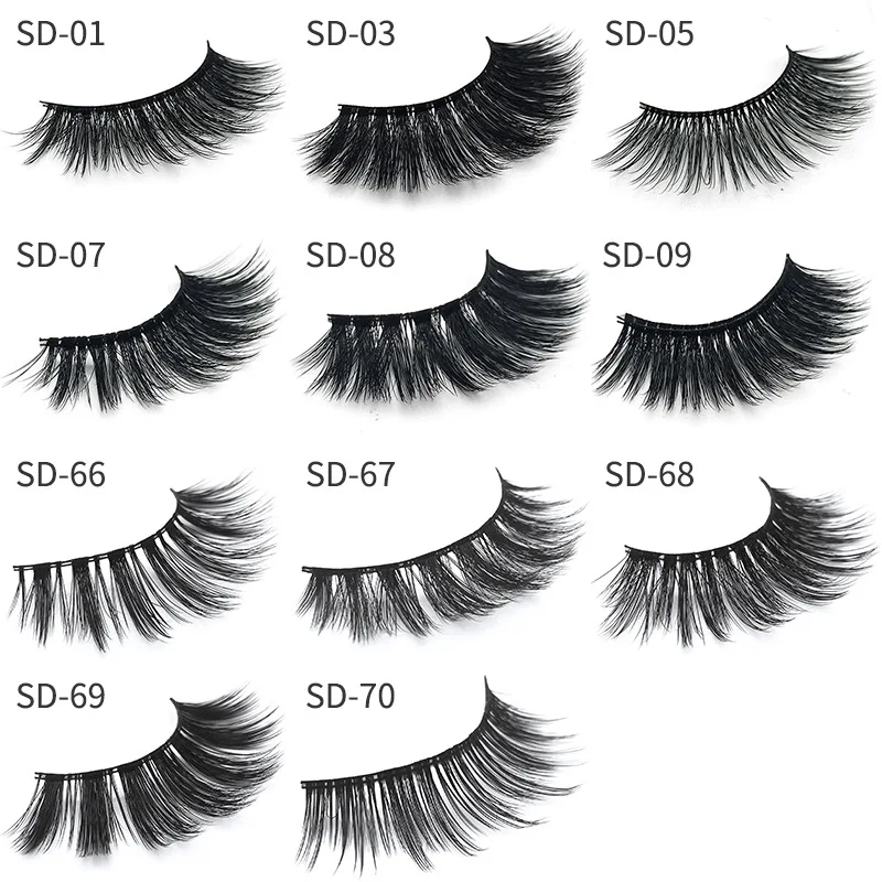 OEM New Arrival 3D Real Mink Lashes Top Selling Crystal Transparent Terrier Multilayer Soft Thick False Eyelashes 1 Pair