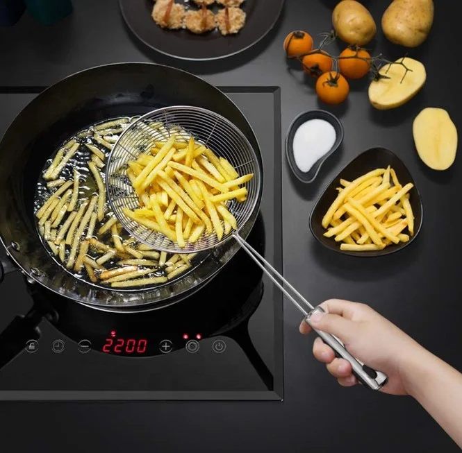 Multi-Function Stainless Steel Wire Mesh Kitchen Utensil Metal Skimmer Spider Strainer