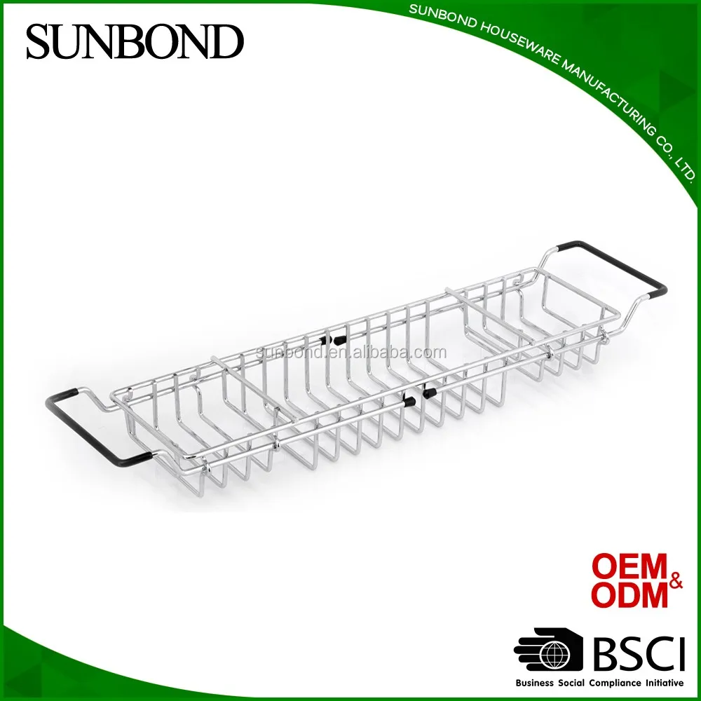 
Bathroom adjustable stainless steel shower bath caddy 