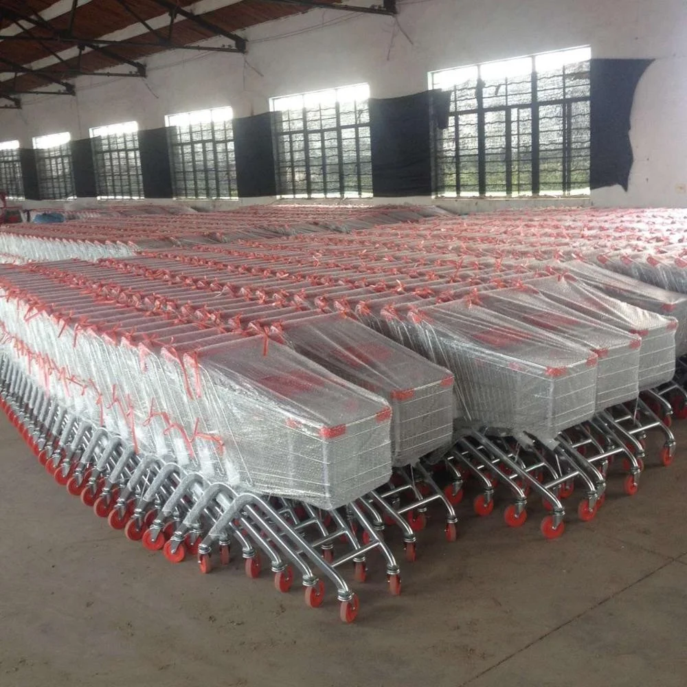 Customized RAL colors 60 Liters metal European style supermarket shopping cart trolley