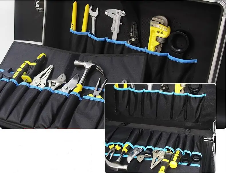 
Household Workshop Repair Hand Trolley Aluminum Tool Case with Wheels 