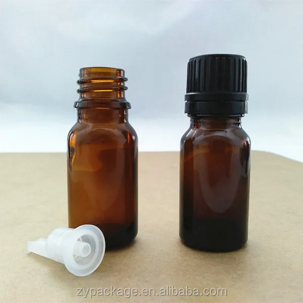 Флакон-капельница из янтарного стекла с прозрачной крышкой 10 мл