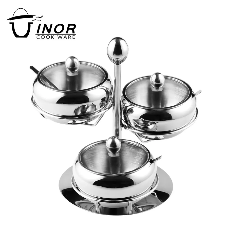 seasoning container salt and pepper set from stainless steel