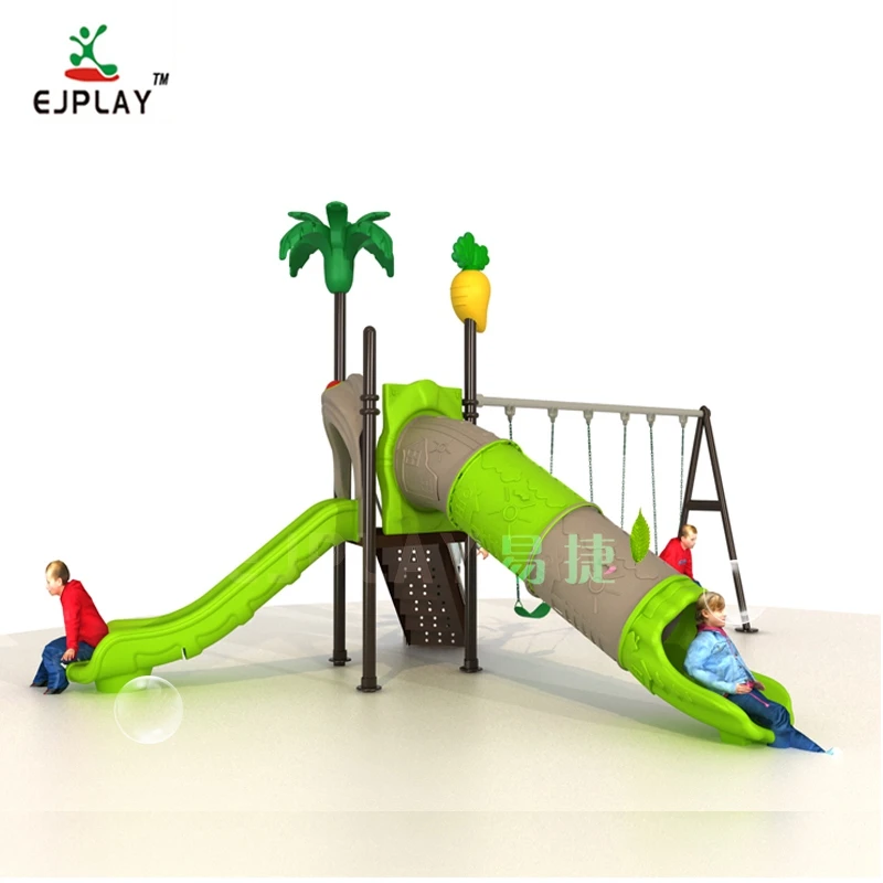 Factory Outdoor Playground Equipment Kids Fun Slide With Swing Set