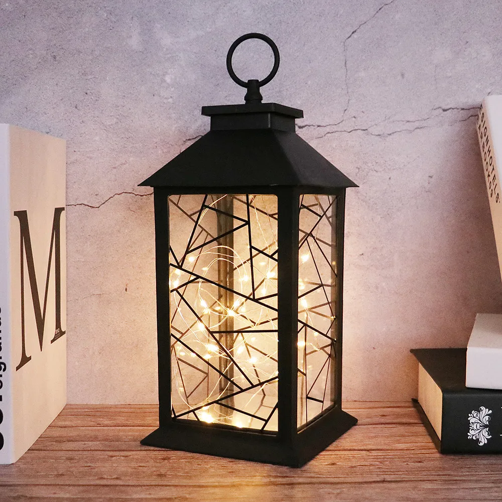 Золотой винтажный строительный фонарь для подвешивания двора украшение свадьбы со светодиодной гирляндой из медной проволоки