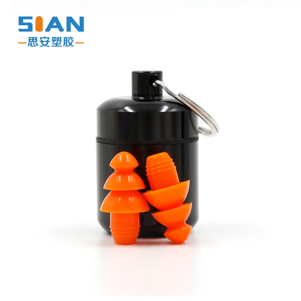 CE Industrial Ear Plug Safety Earplug Holder Keychain