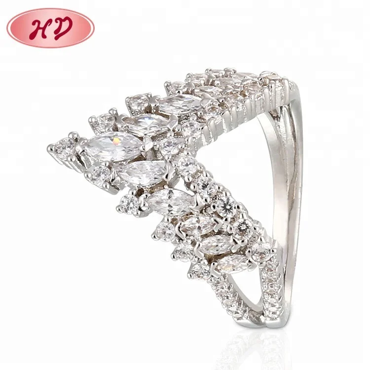 Wholesale Fashion White Gold Cubic Zirconia King Crown Rings For Women Jewelry