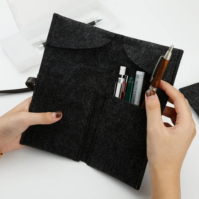 Stationery Pouch Felt Pencil Case Bag Multi-functional Felt Pen Pouch