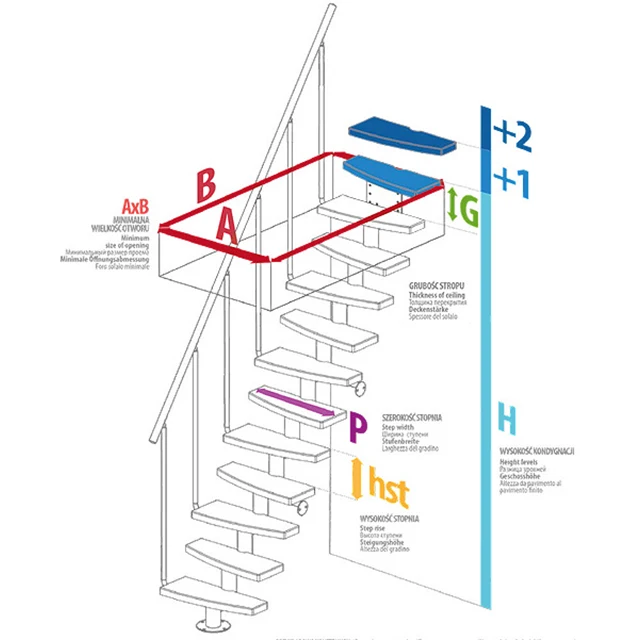 
Steel-wood stair use in loft 