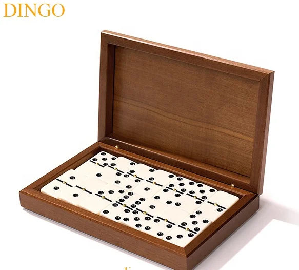 Wooden Box Packing Domino Set with Custom Printing