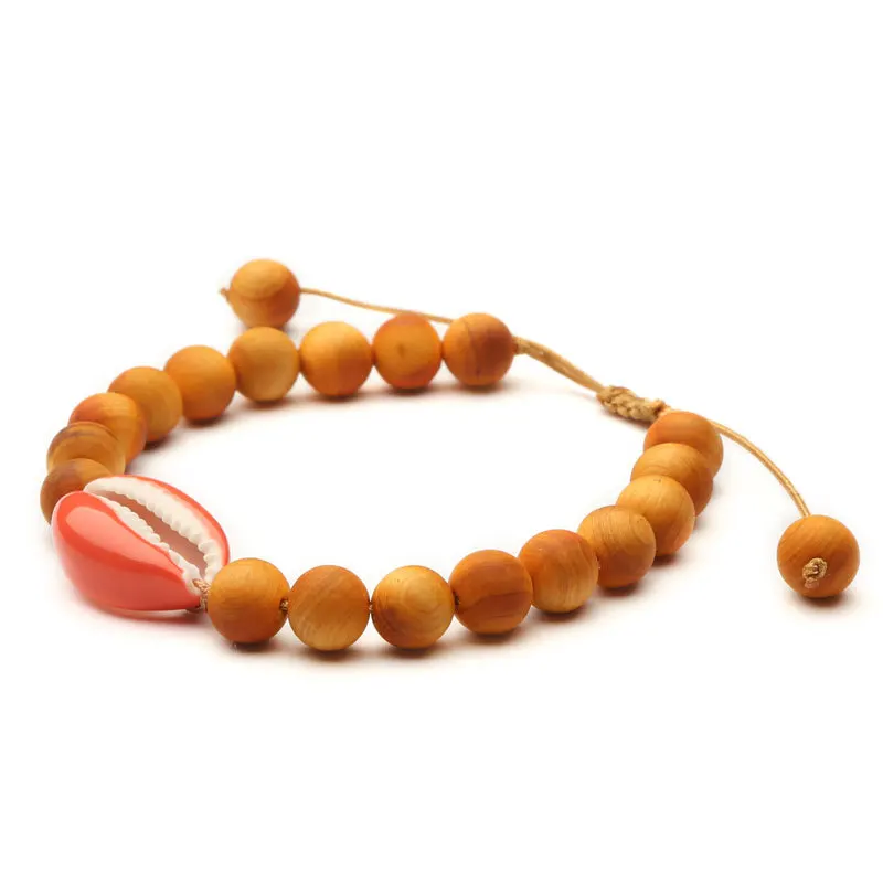 Bohemian jewellery wood beads bracelet adjustable shell bracelet