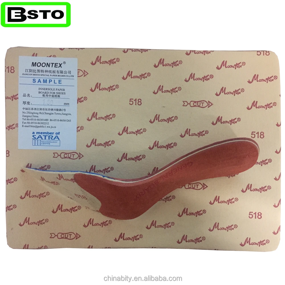 Wholesale Moontex Paper insole board for high heel handmade shoes