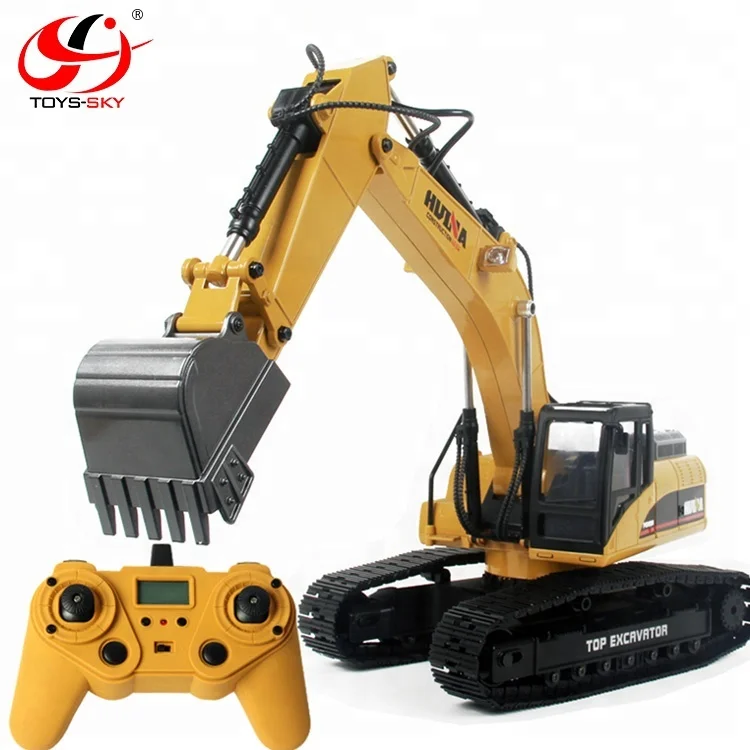 HUINA 580 1580 Hobby Toys 2.4Ghz 23 Channel Alloy RC Hydraulic Excavator For Kids With charger