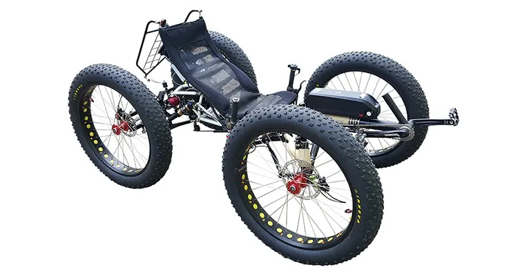 Free shipping China Manufacture Fat tire Off Road Electric Recumbent Quadricycle