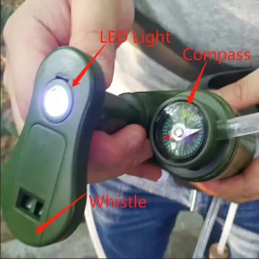 camping water filtration equipment personal first aid hiking survival l kit tools add whistle compass mini knife and LED light