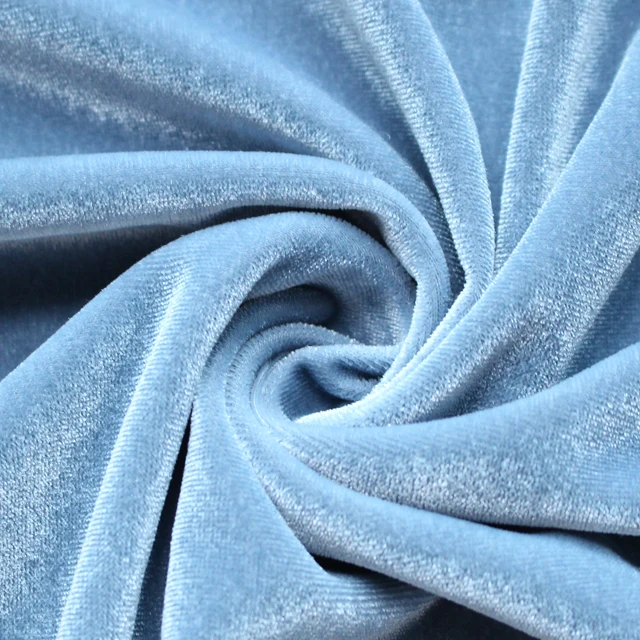 Warp Knitted 4 Way Stretch 93% Polyester 7% Spandex Korean Velvet Fabric