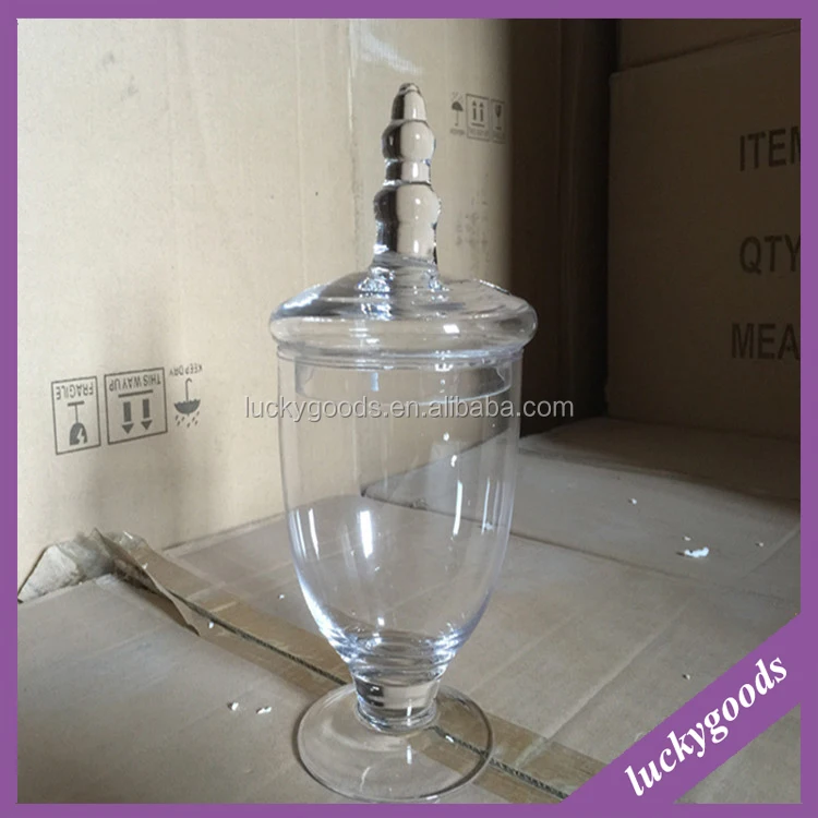Inexpensive Price European Exquisted Shape Large Glass Apothecary Jars / Glass Candy Jars Wholesale