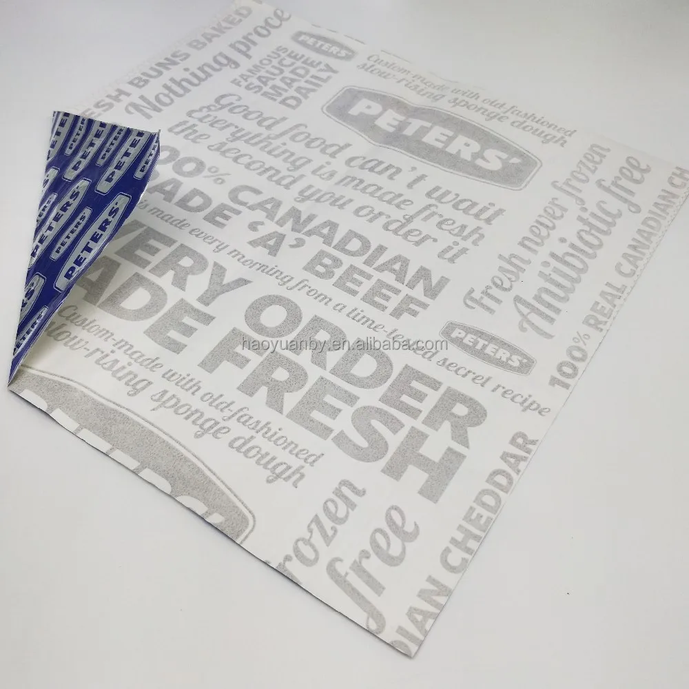 
Factory hotsell aluminium foil hamburger wrapping paper 