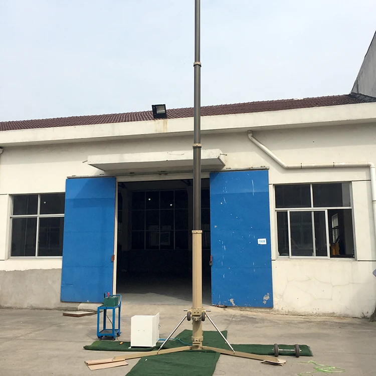 Pneumatic telescopic mobile tripod hard anodizing heavy pole mast locking solar