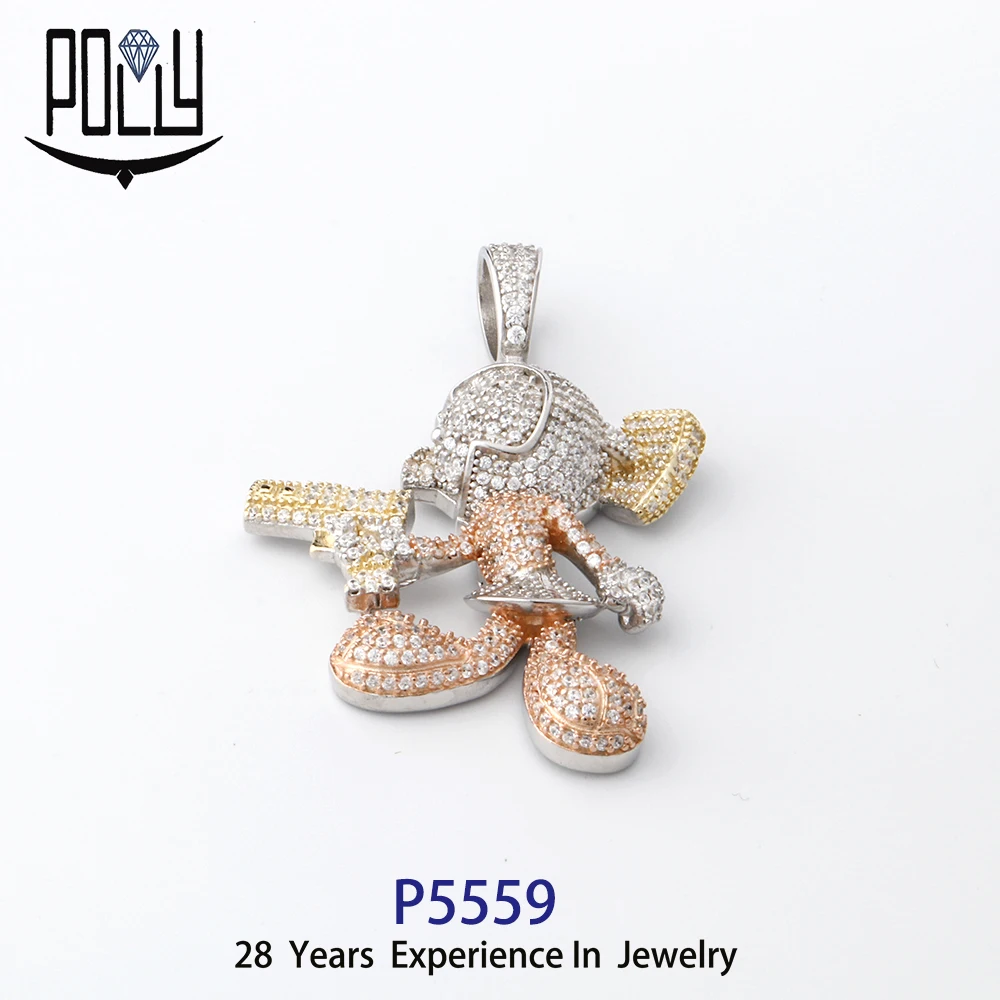 Cartoon character model cute mouse pendants 925 silver   jewelry gifts