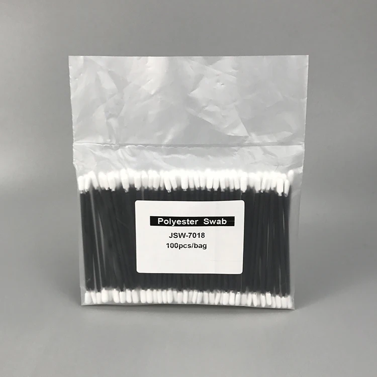 
JSW-7018 Black Handle Lint Free Cleanroom Double Tip Polyester Swab 