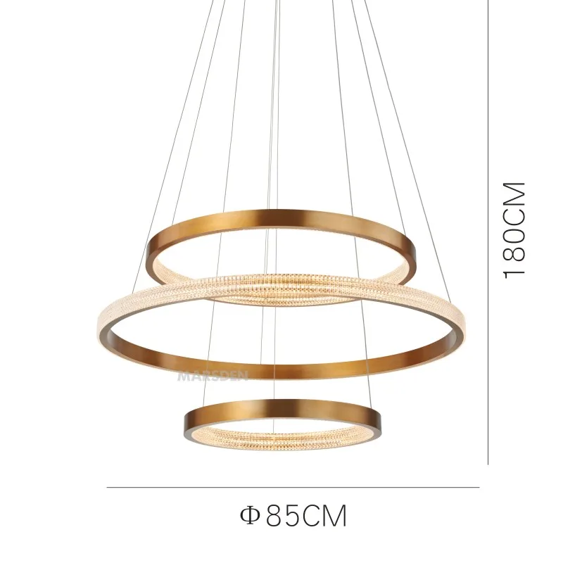 MARSDEN  aluminium Simple hanging decorative modern chandelier luxury acrylic gold led chandelier