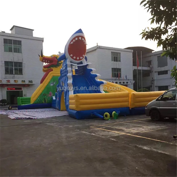 Dragon shark island inflatable water park for kids and adults amusement equipment
