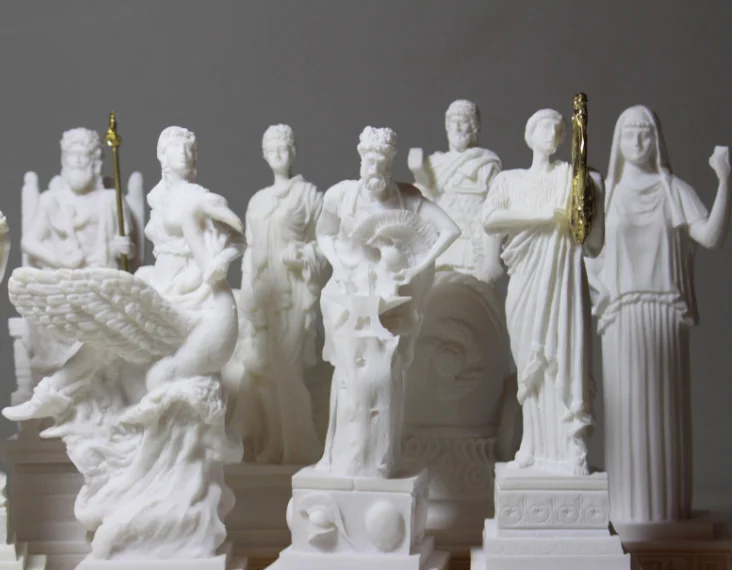  Греческая богиня греческие боги римская фигурка Zeus Ares Aphrodite Athena Alabaster статуя Hestia Demeter Hephaestus Poseidon
