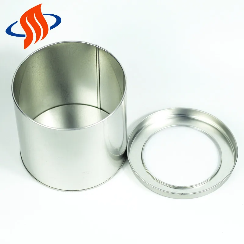 
round tin packing box with window 