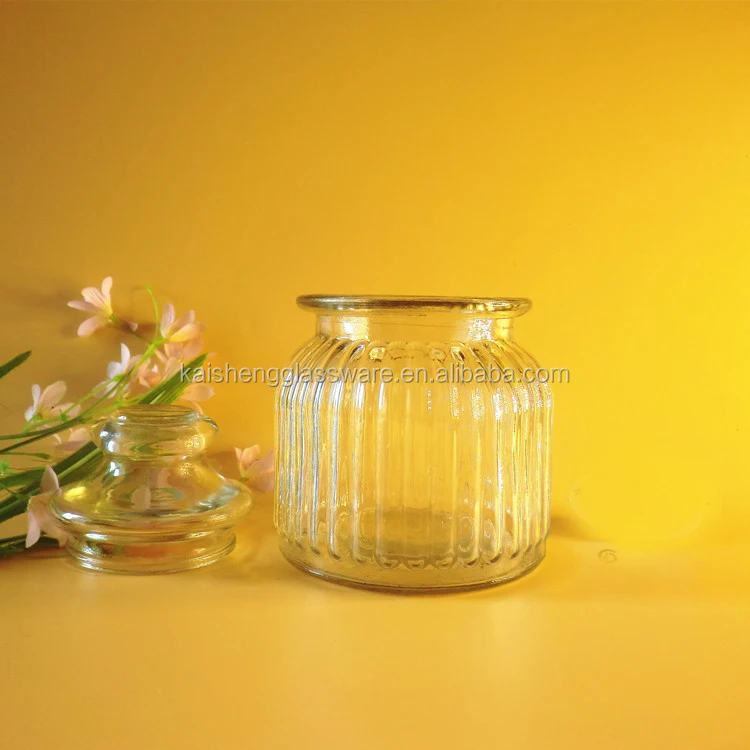 
High Quality Clear Decorative Round Wholesale Jam 300 ml glass jar 