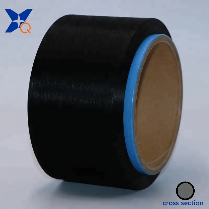 black  carbon inside conductive nylon fiber filaments 40D/6F for Anti-Static yarn/ESD fabric/electronics mill glove-XTAA199