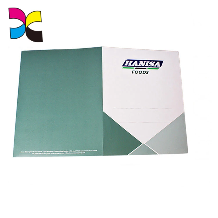Папка для презентаций компании, бумажная папка, печать с разрезом для визитных карточек