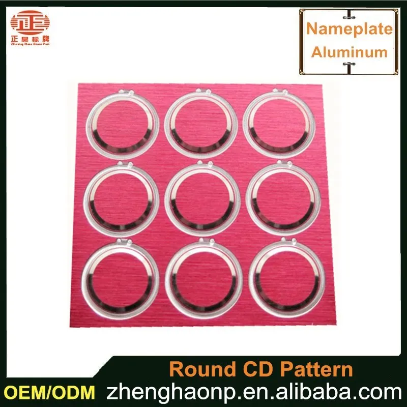 
High-grade cd anodized aluminum rounded nameplate cd logo 