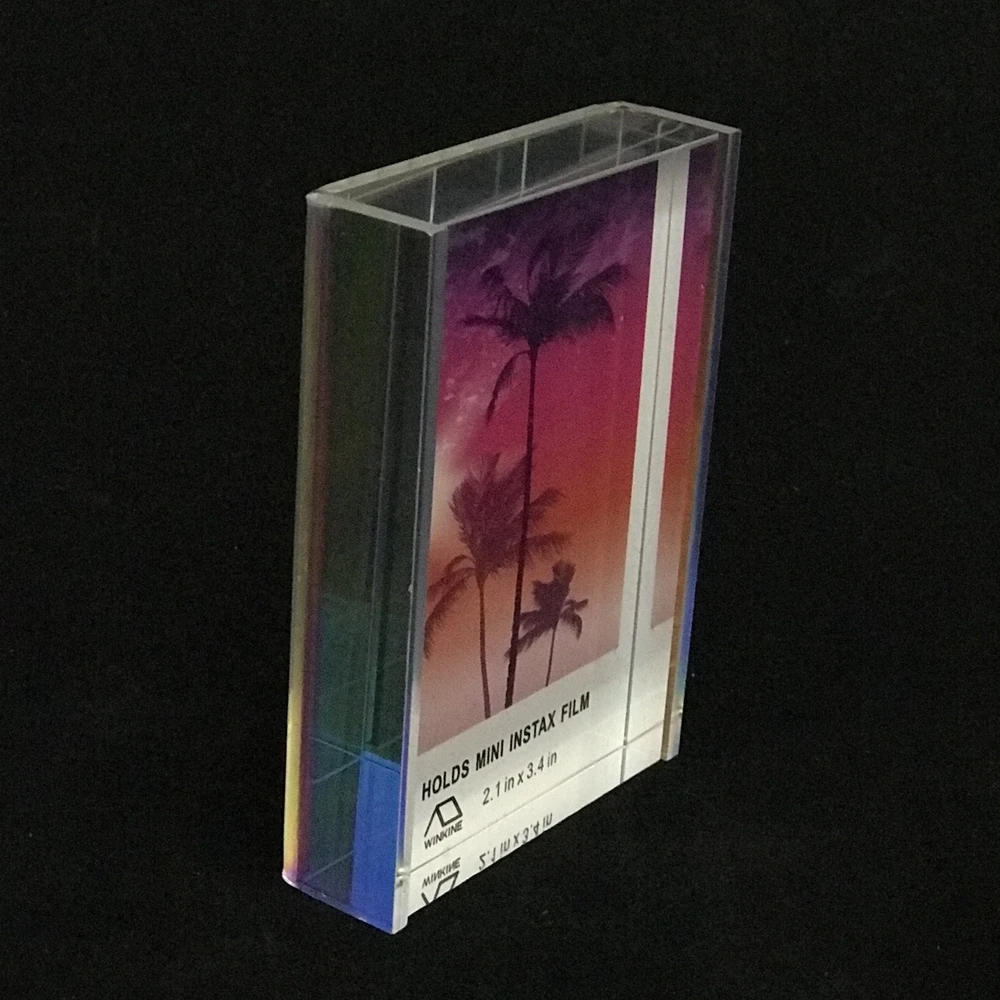 New acrylic photo frame glass acrylic block with U back holder