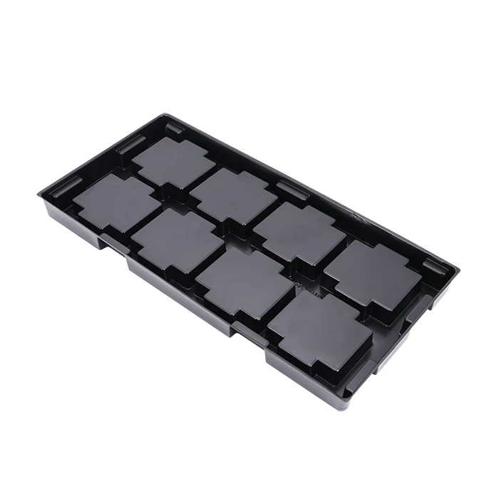Custom Black Batteries Battery Pack Electronic Inner Blister Tray PS PET PVC Plastic Packaging 0.4-0.8mm RS0605325 3000 PCS