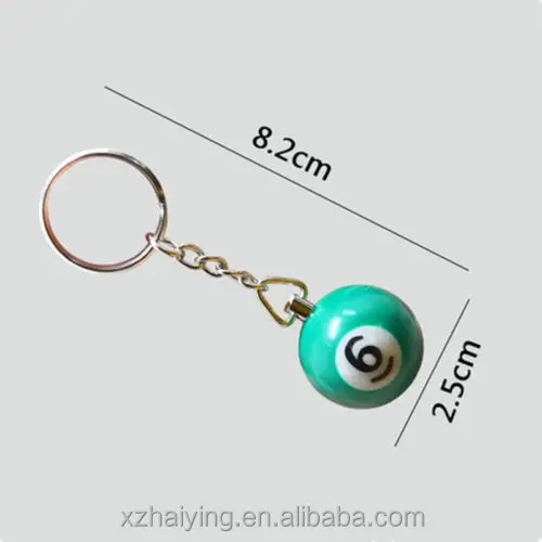 Custom Keychain Colorful Resin Billiard Ball Keychain Billiards Table Ball Key Chain