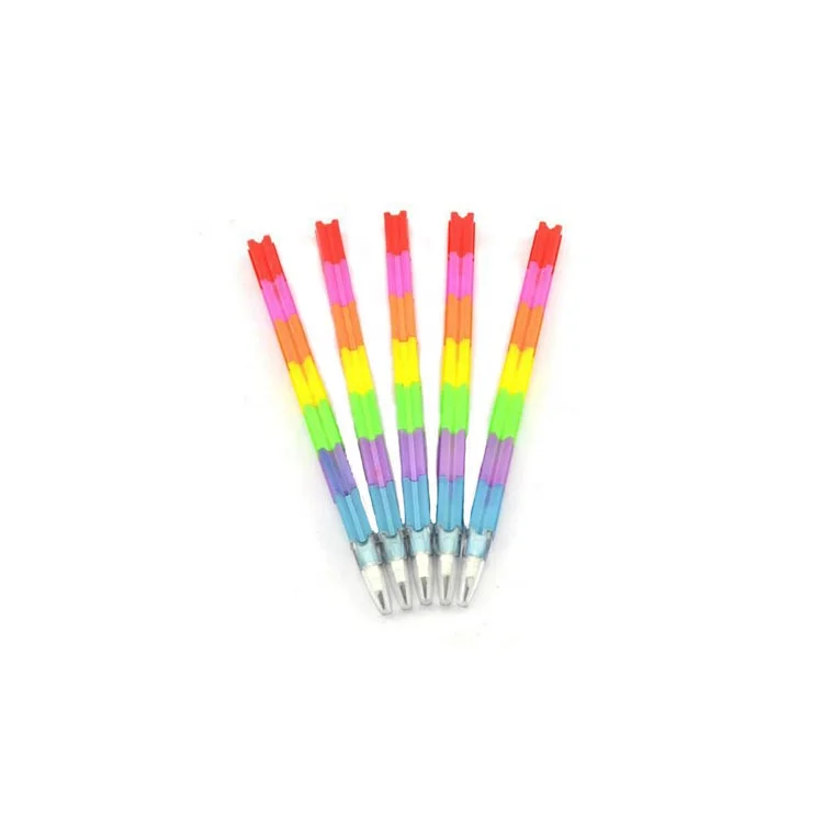 Wholesale cute rainbow stationery plastic hb pencil pen for promotion