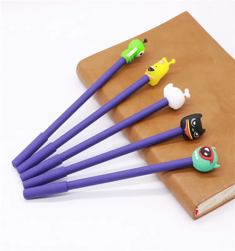 PVC set Korean cartoon 3d neutral student stationery rubber ball point pen