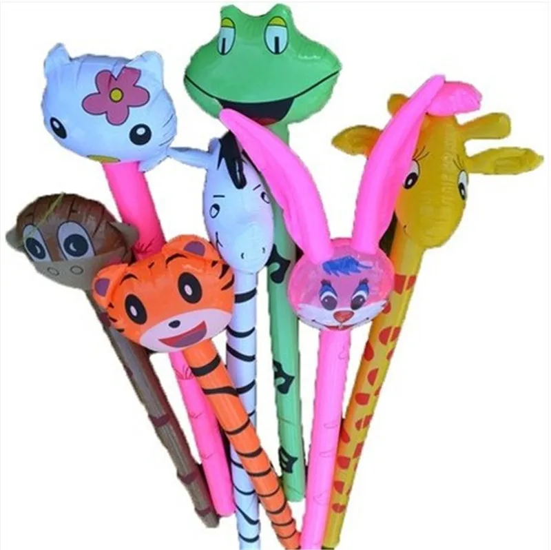 
Hot sell high quality new shape PVC inflatable animal stick toys for children 