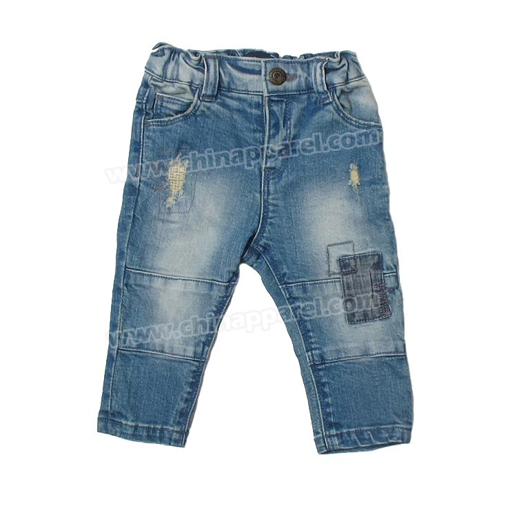 
Шикарные джинсы для мальчиков, винтажные рваные джинсы, брюки с заплатками, рваные брюки с пятью карманами, детская одежда с эластичным поясом 