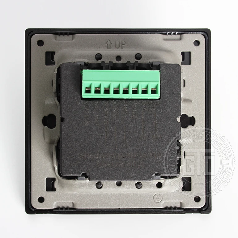 Dry contact technology 24V DC DND smart hotel use black aluminum brushed 4 side CNC push button style electric doorbell