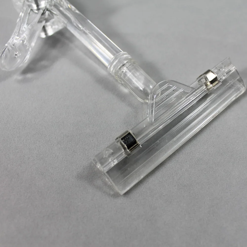 Retail stores display transparent clear plastic price tag pop clips label holder for supermarket