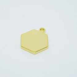Personalised geometric necklace gold hexagon pendant blank for engrave
