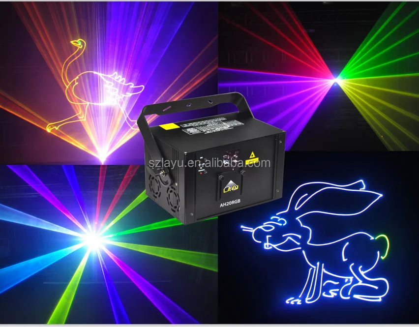 Chinese factory nightclub dj 2w RGB multi colors white animation LED laser light projector show