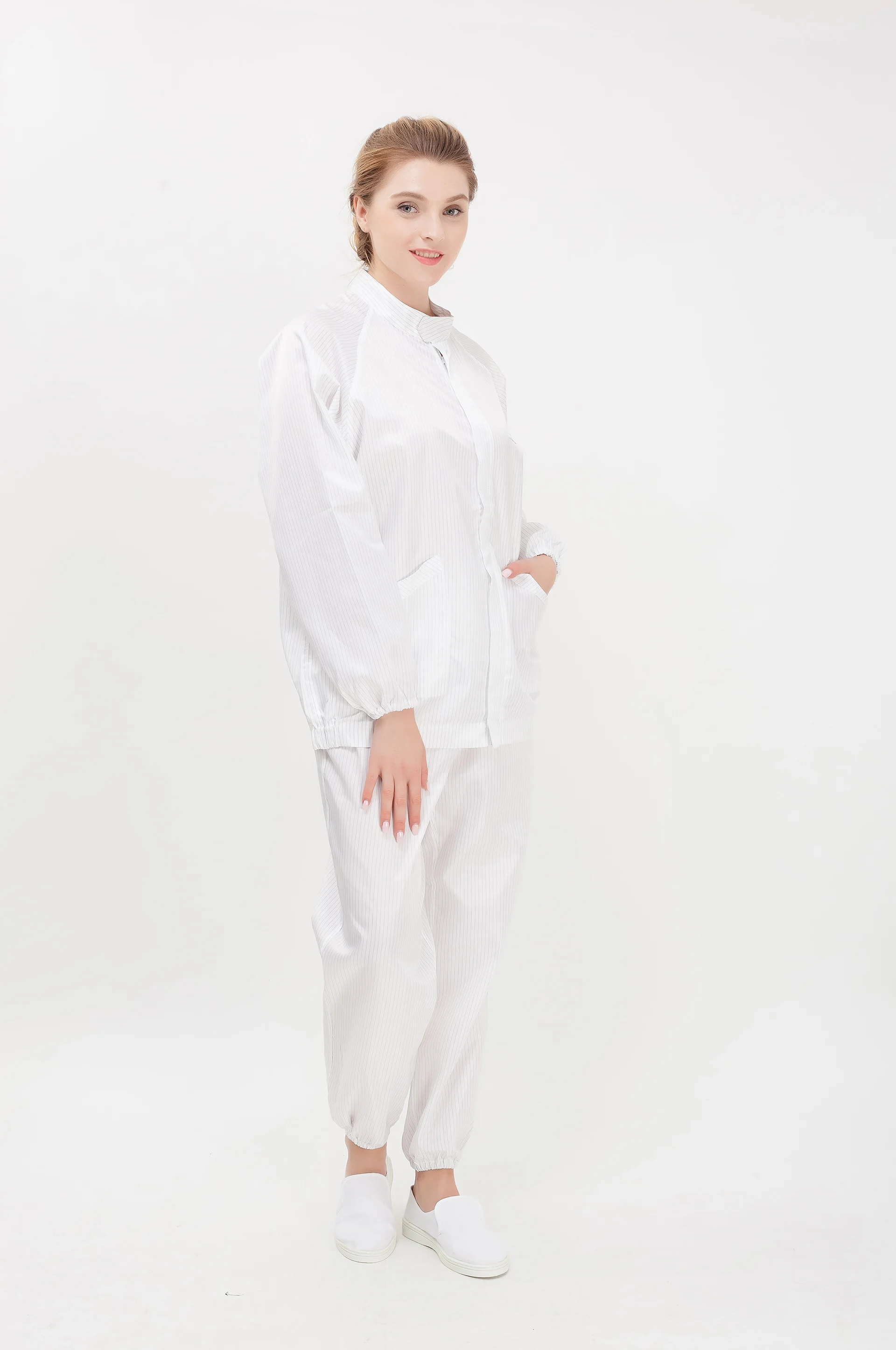 100%polyester taffeta Cleanroom esd suits, antistatic lab coats