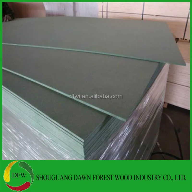 Waterproof Mdf Melamine Board/hmr Mdf/mdf Panels Green