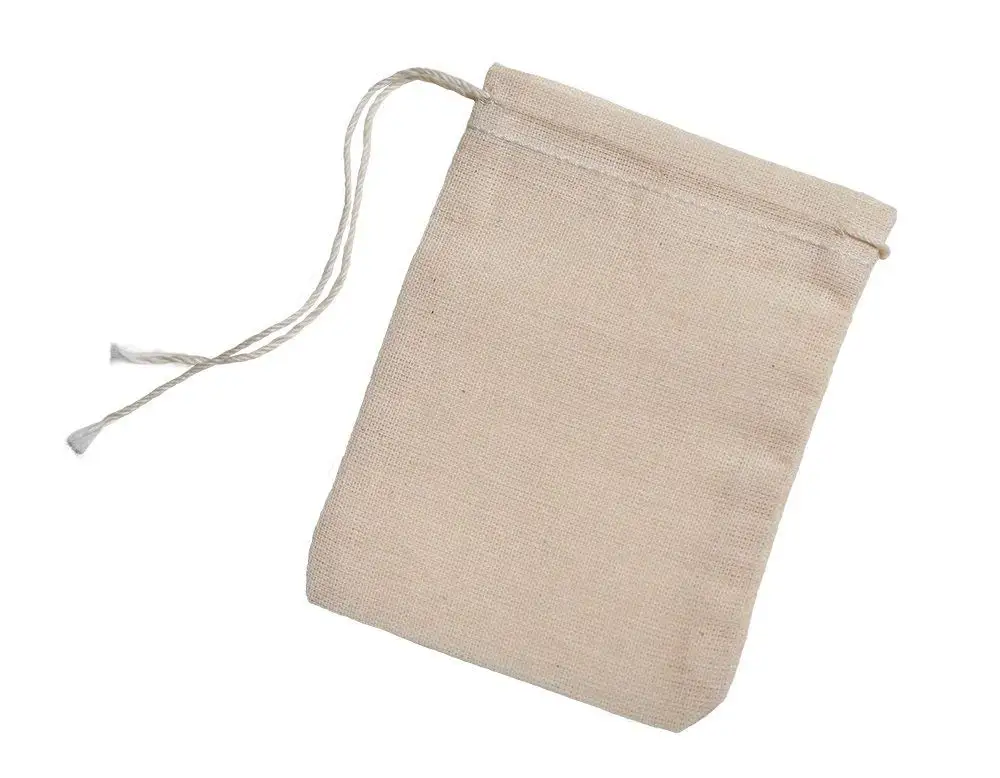 Linen Drawstring Canvas Cotton Sack Burlap Bag Rice Gift Drawstring Bundle Custom