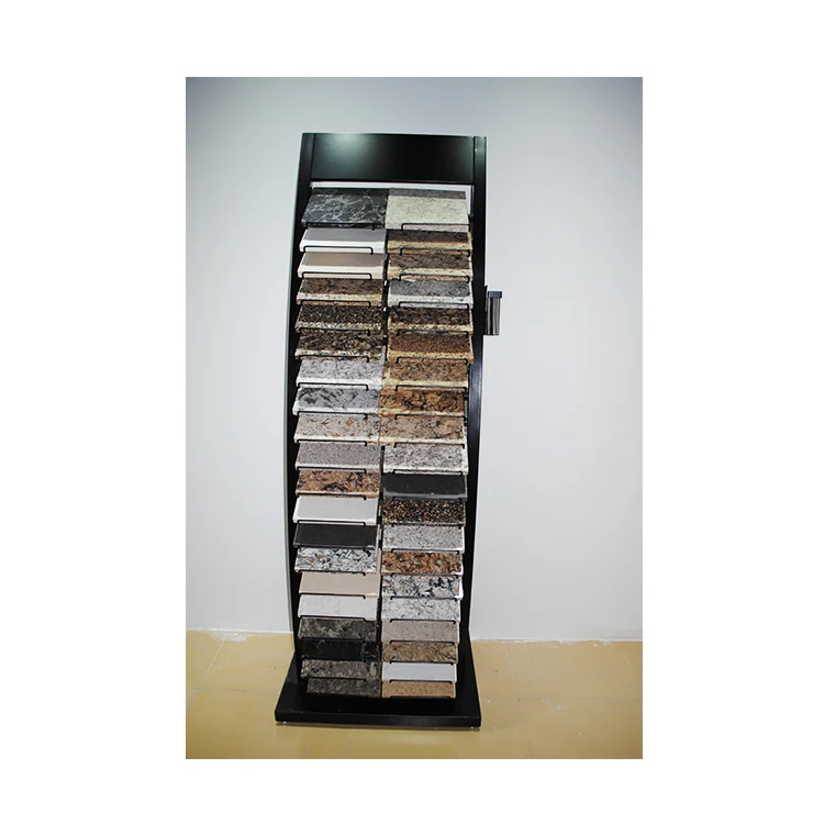 Hot sale multilayer stone sample showroom quartz display rack for marble slab floor display stand metal stone display rack