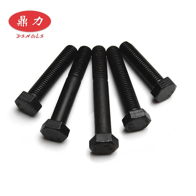 Grade 8.8/10.9/12.9  Carbon Steel Black Coated High Strength Hex Head Bolt DIN 931/DIN 933